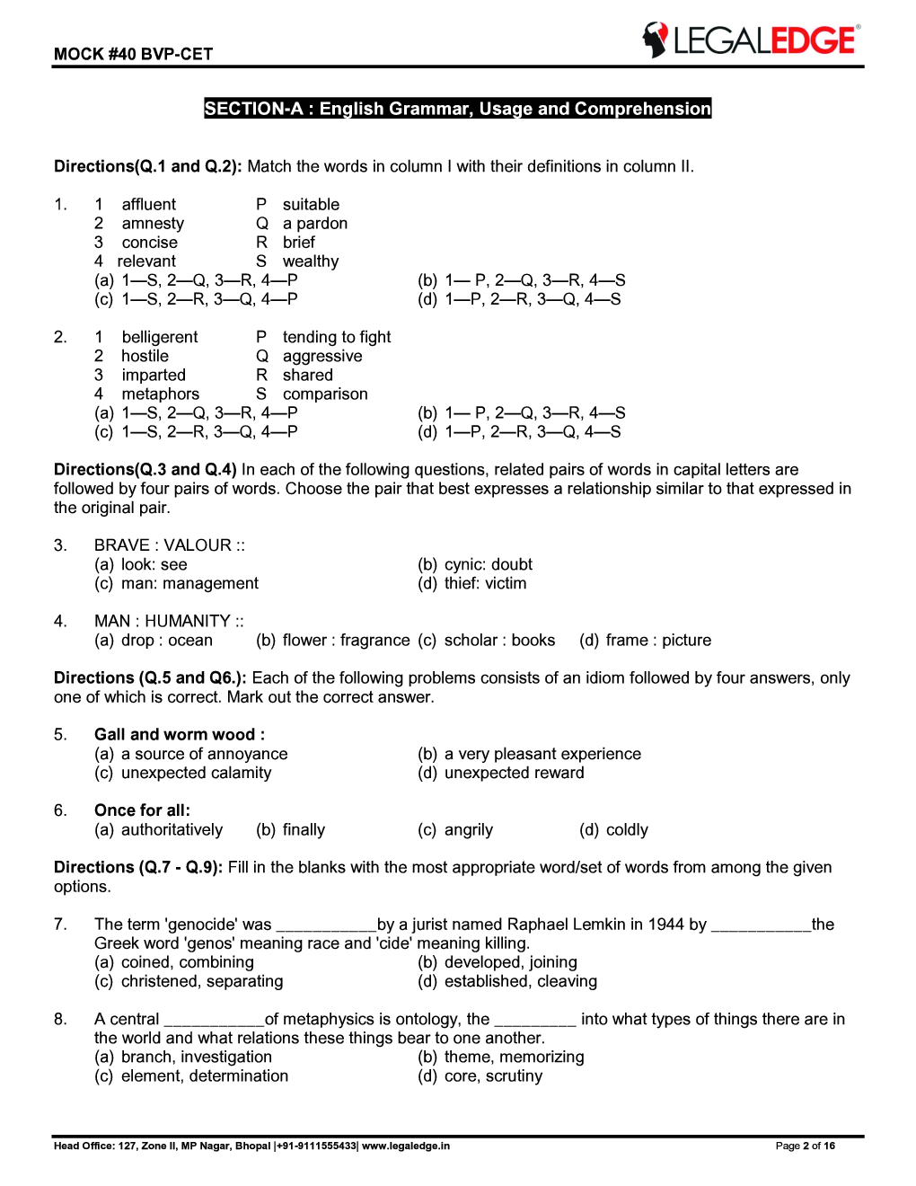 CLAT 2019 Offline Mocks 12 - Page 3