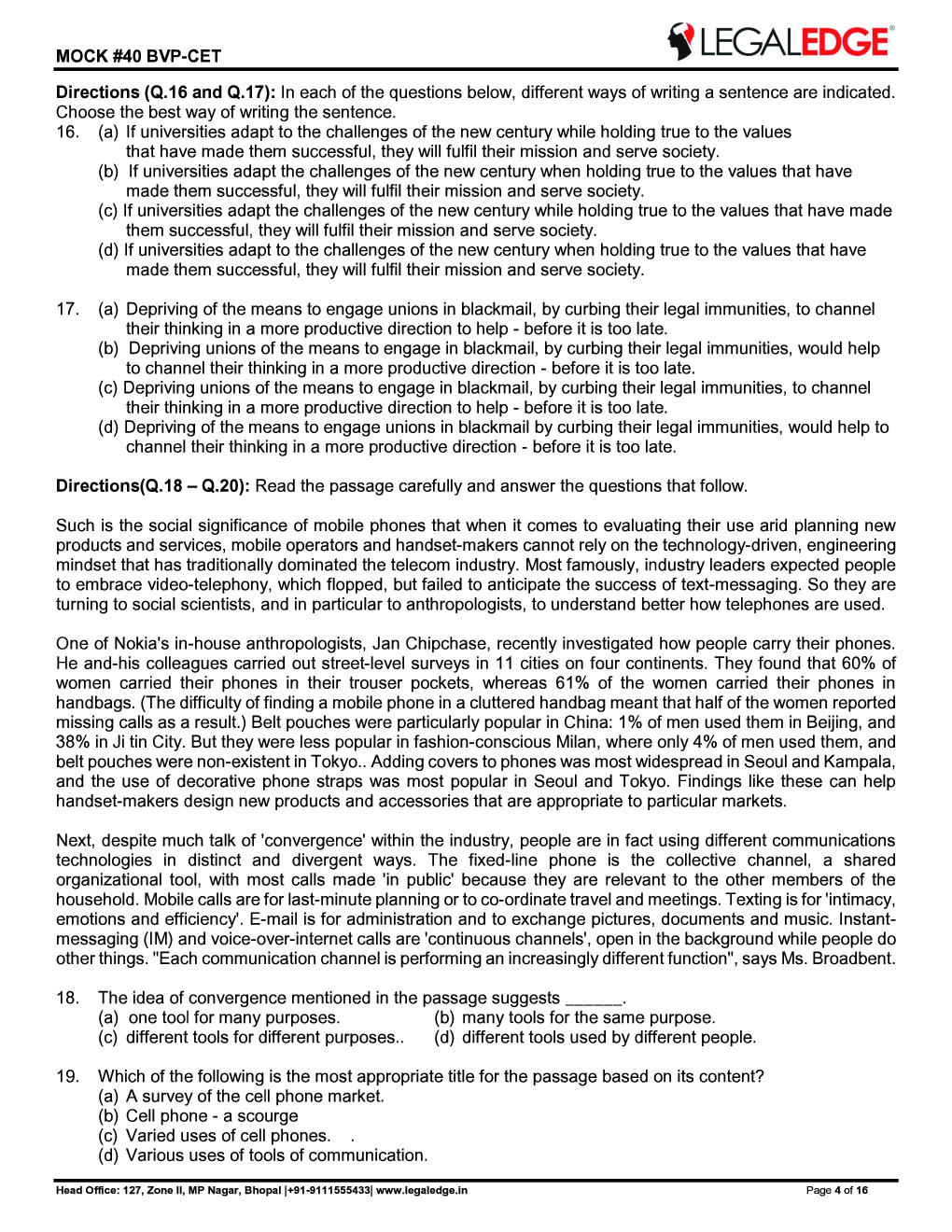 CLAT 2019 Offline Mocks 12 - Page 5
