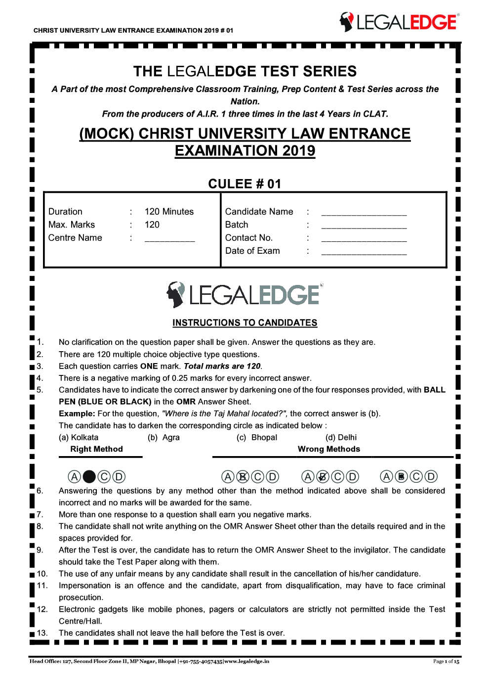 CLAT 2019 Offline Mocks 13 - Page 2