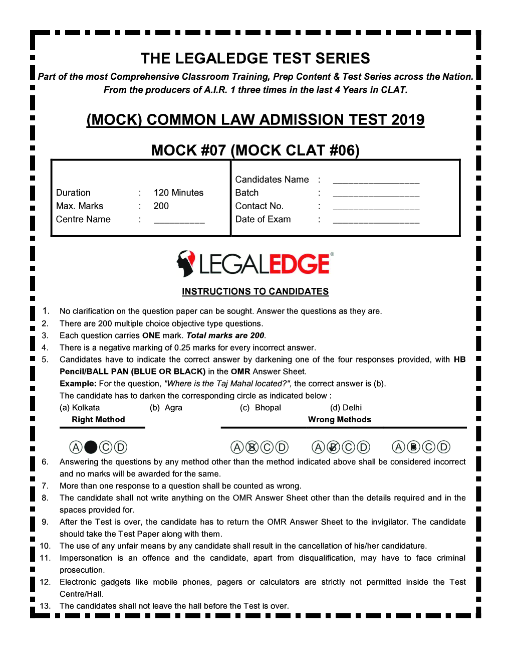 CLAT 2019 Offline Mocks 14 - Page 2