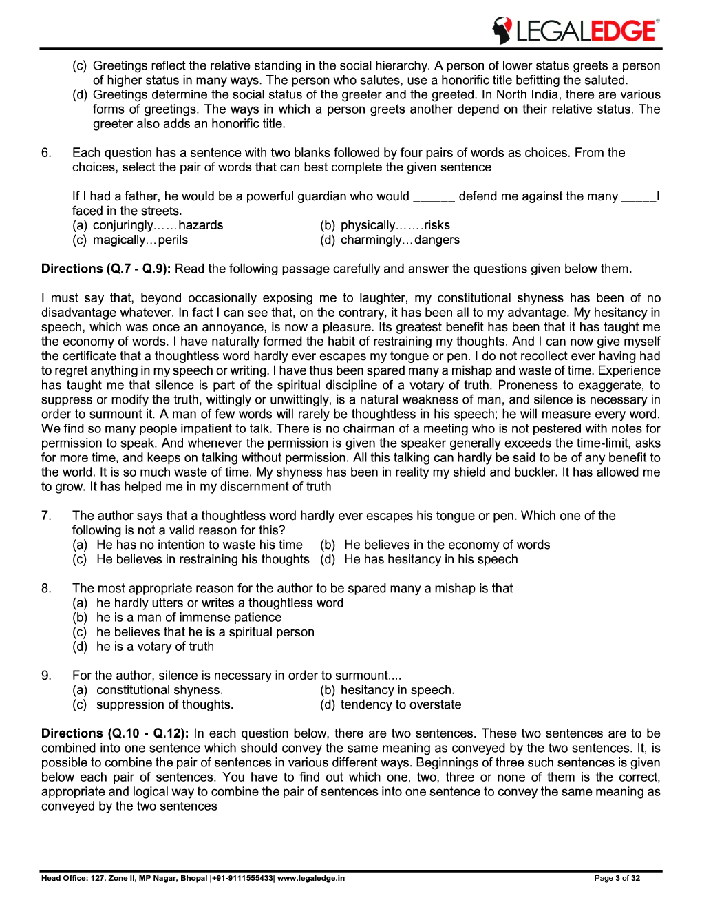CLAT 2019 Offline Mocks 14 - Page 4