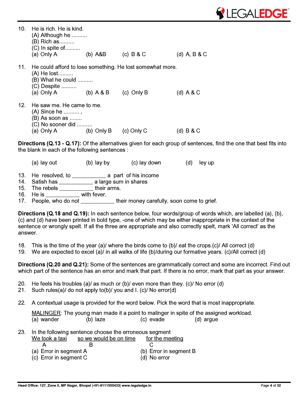 CLAT 2019 Offline Mocks 14 - Page 5