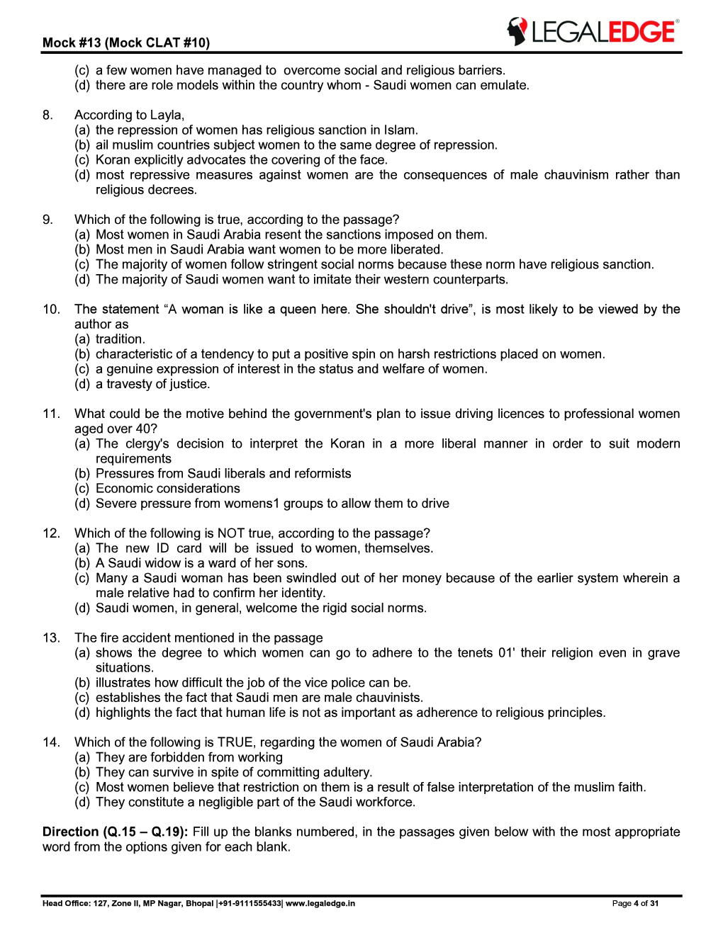 CLAT 2019 Offline Mocks 16 - Page 5