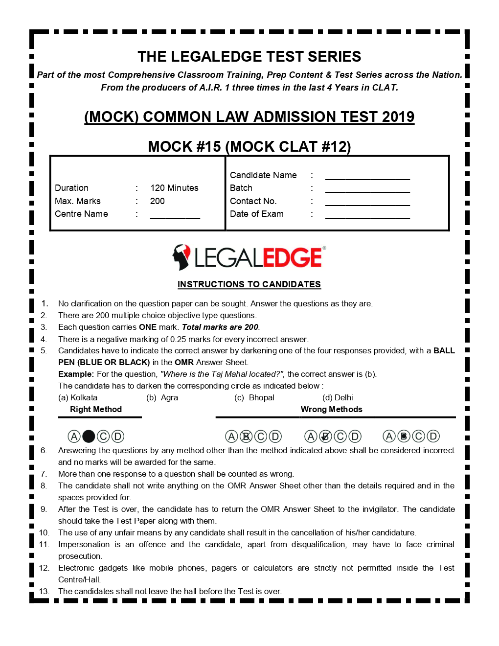 CLAT 2019 Offline Mocks 17 - Page 2