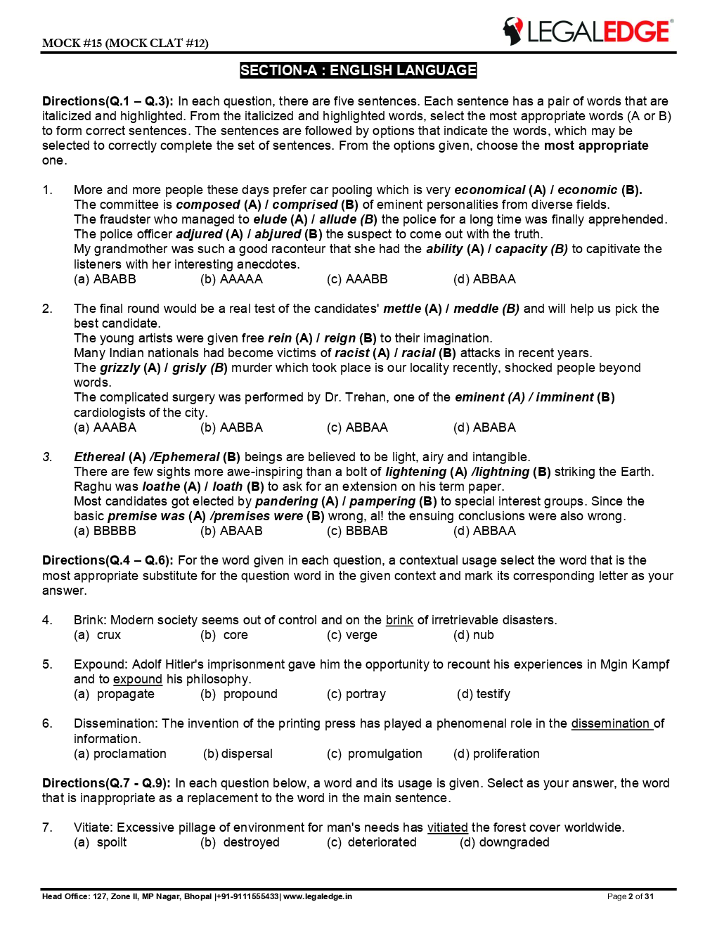 CLAT 2019 Offline Mocks 17 - Page 3