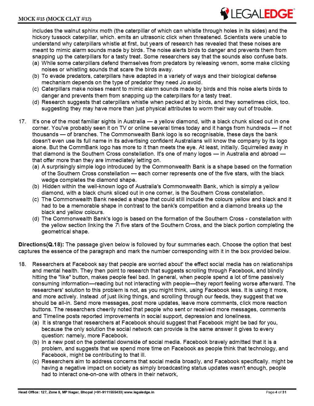 CLAT 2019 Offline Mocks 17 - Page 5