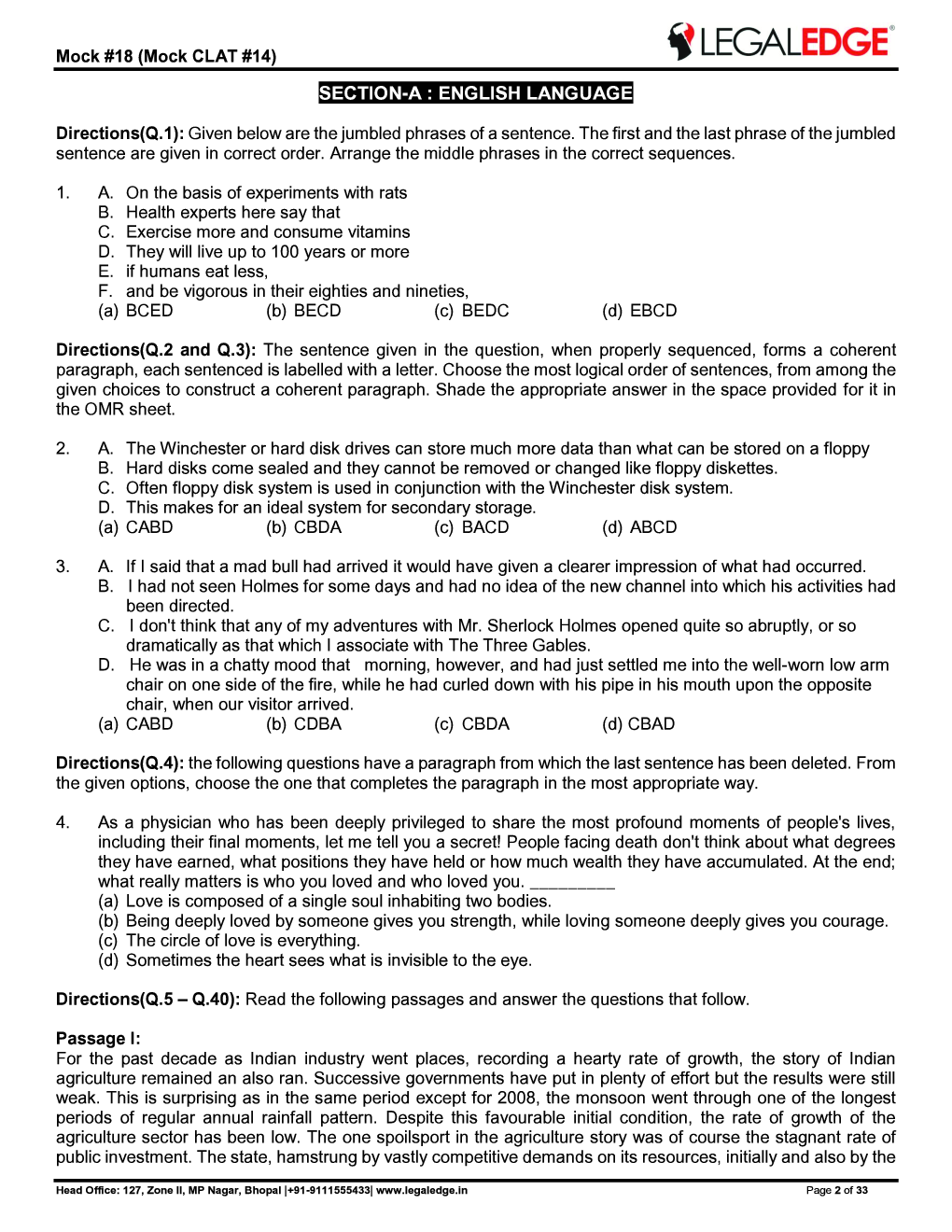 CLAT 2019 Offline Mocks 18 - Page 3
