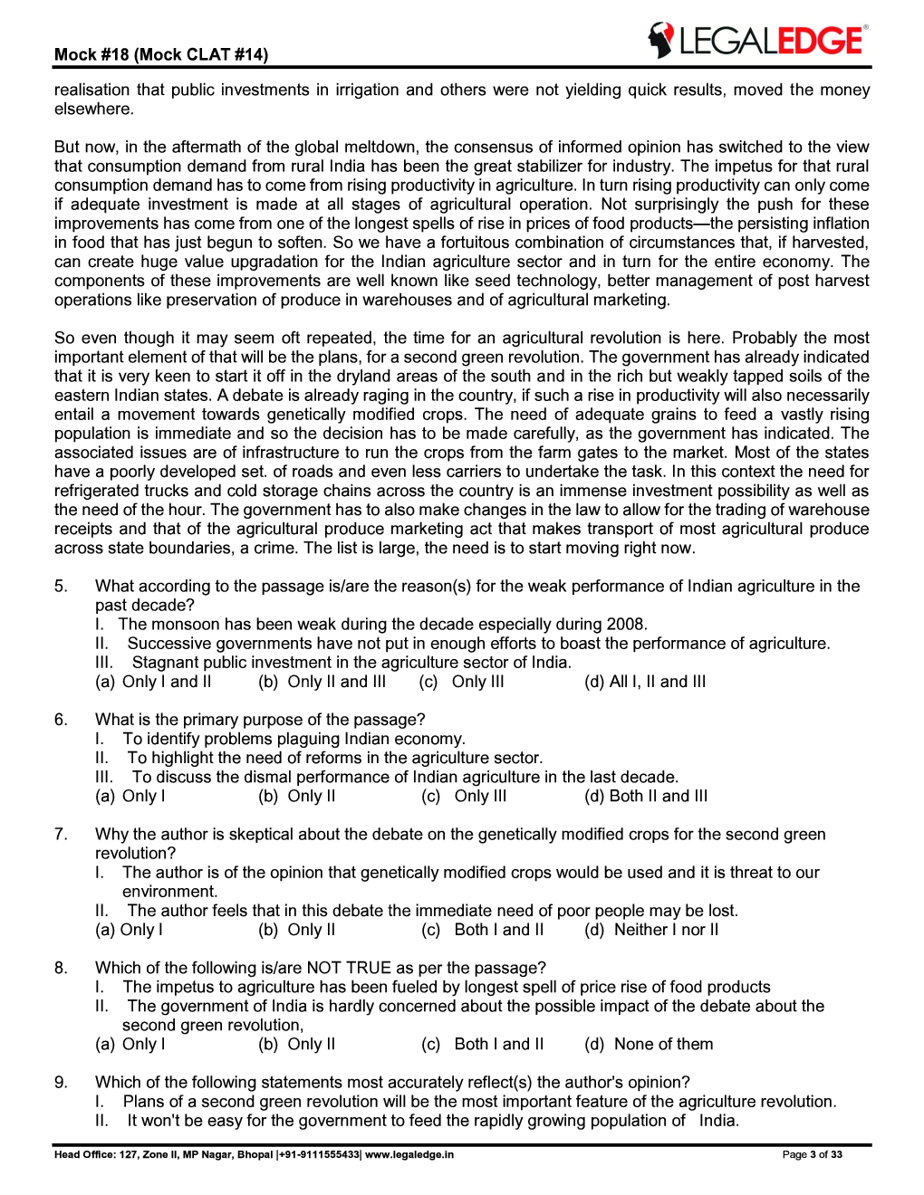 CLAT 2019 Offline Mocks 18 - Page 4
