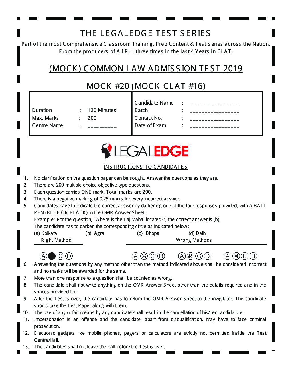 CLAT 2019 Offline Mocks 19 - Page 2