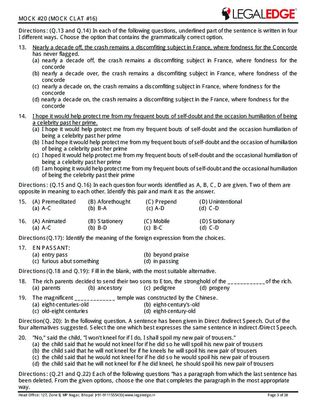 CLAT 2019 Offline Mocks 19 - Page 4