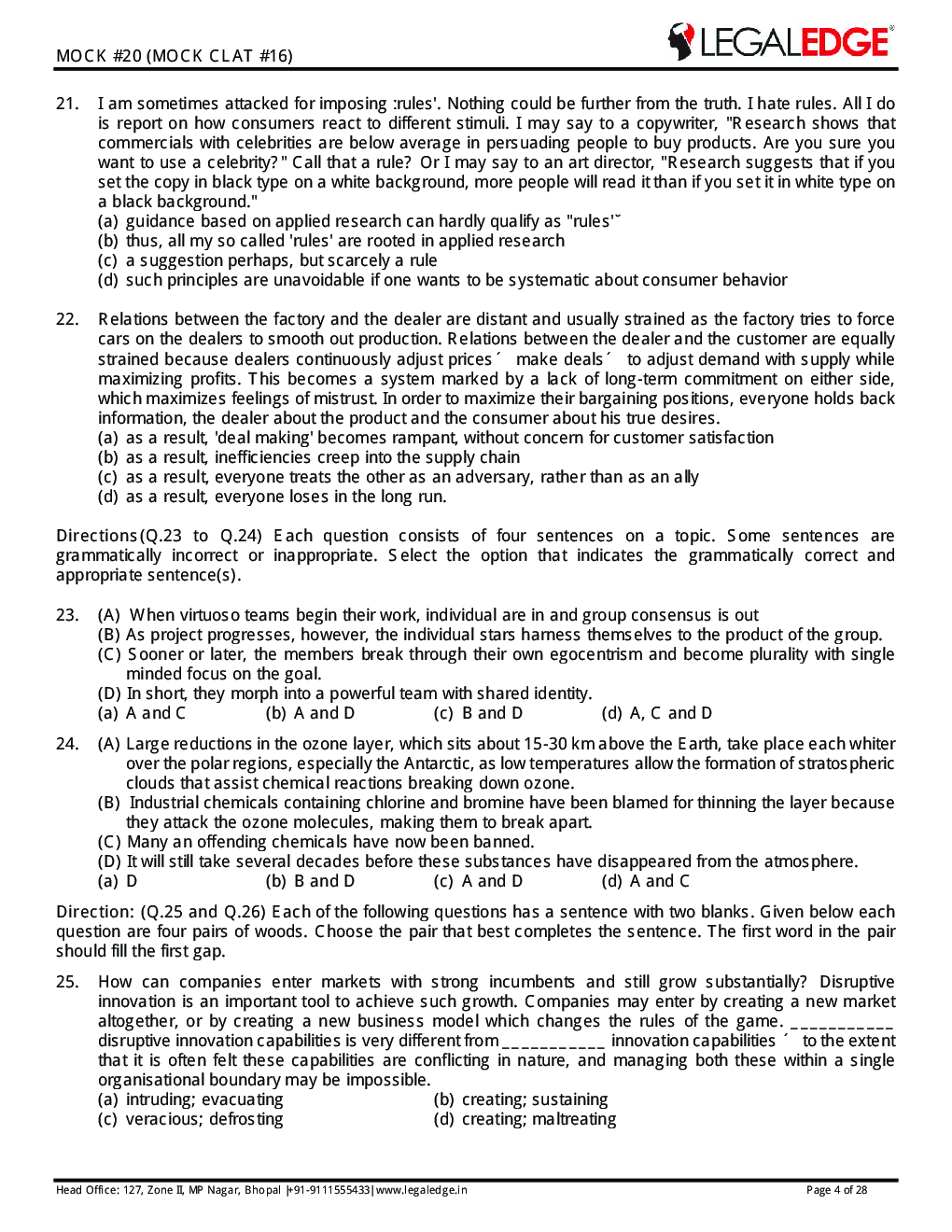 CLAT 2019 Offline Mocks 19 - Page 5