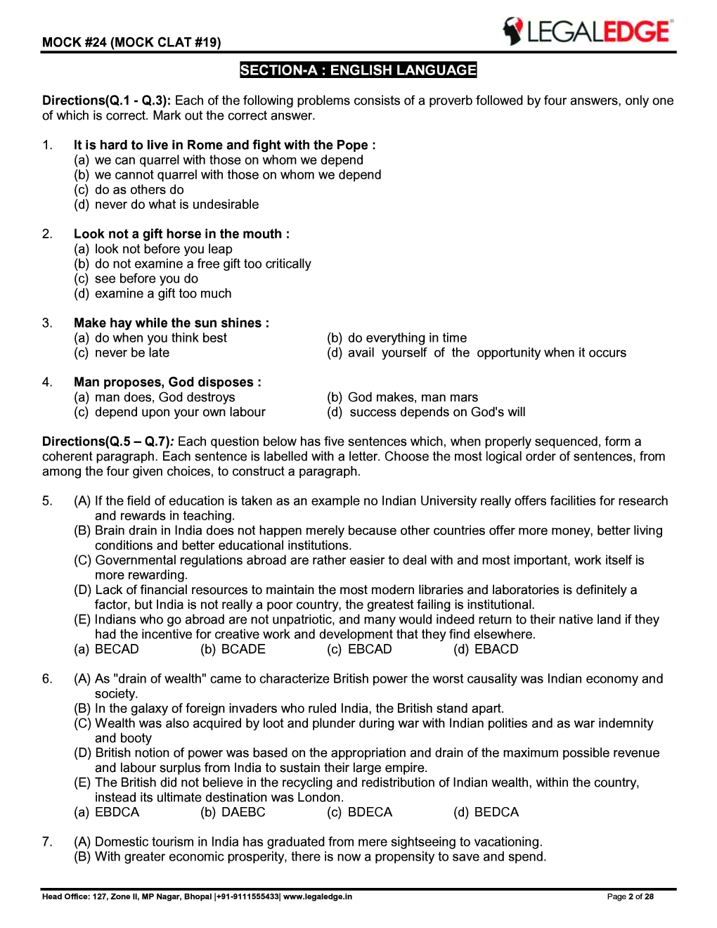 CLAT 2019 Offline Mocks 20 - Page 3