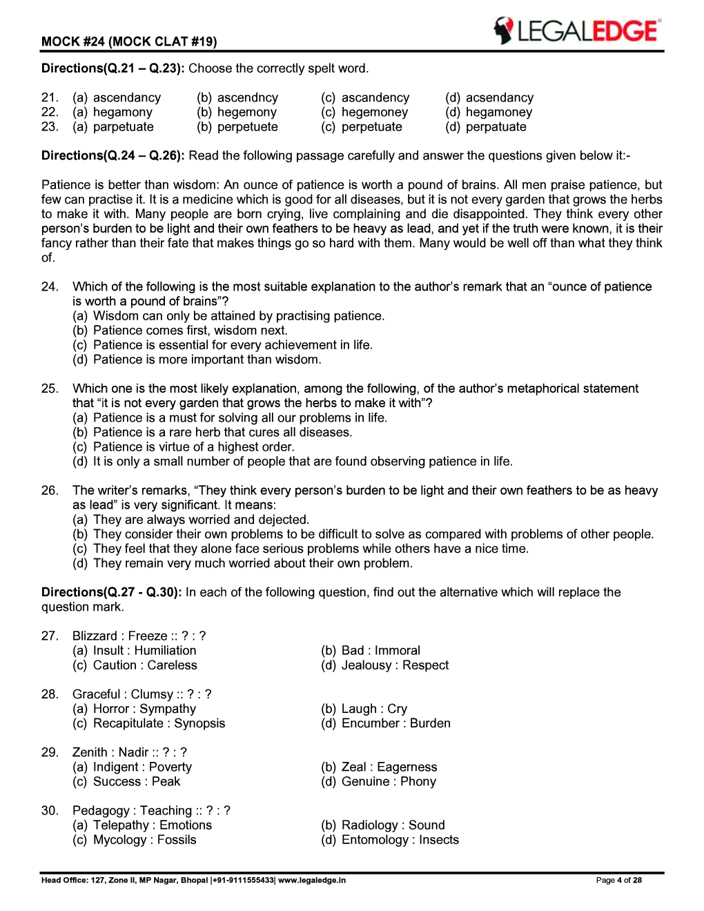 CLAT 2019 Offline Mocks 20 - Page 5