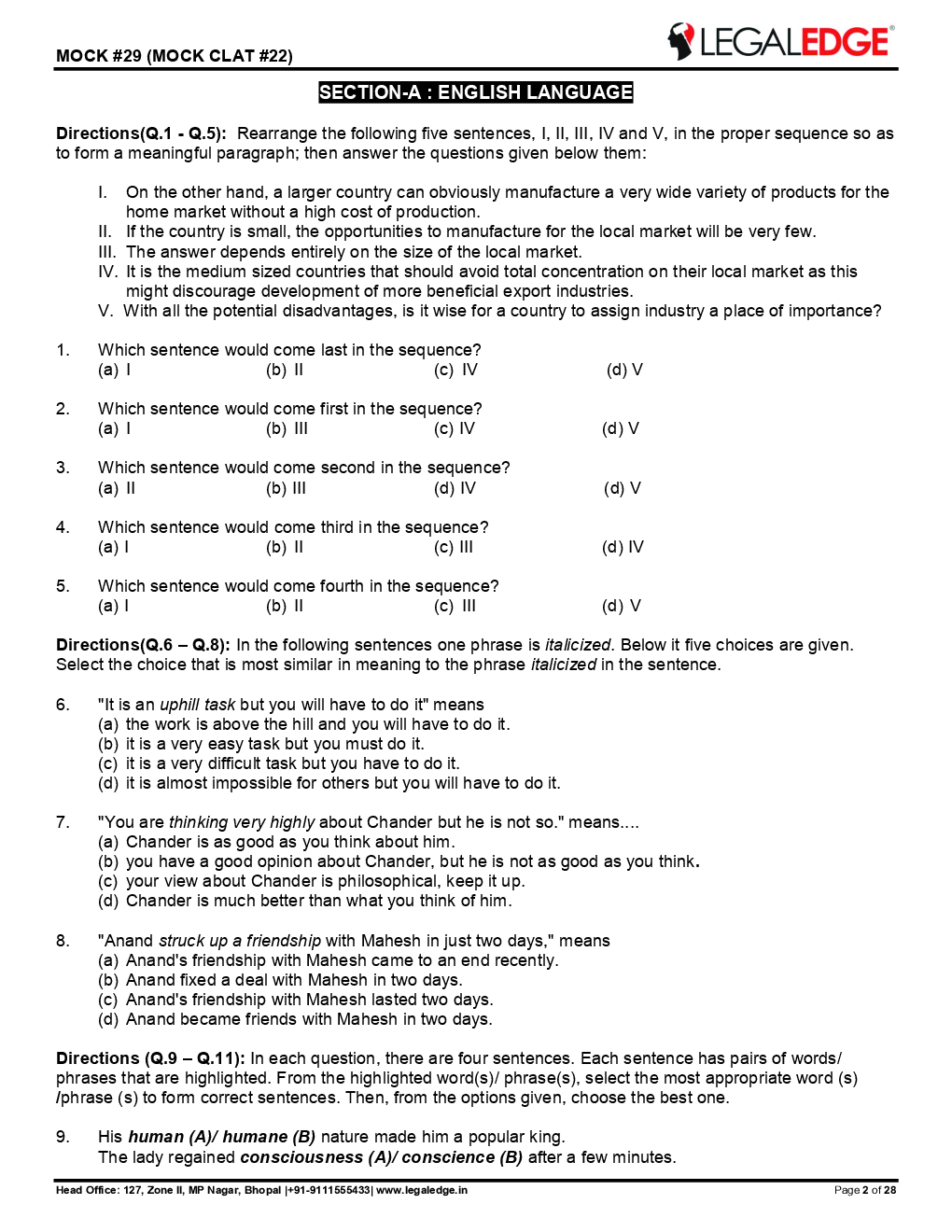 CLAT 2019 Offline Mocks 22 - Page 3
