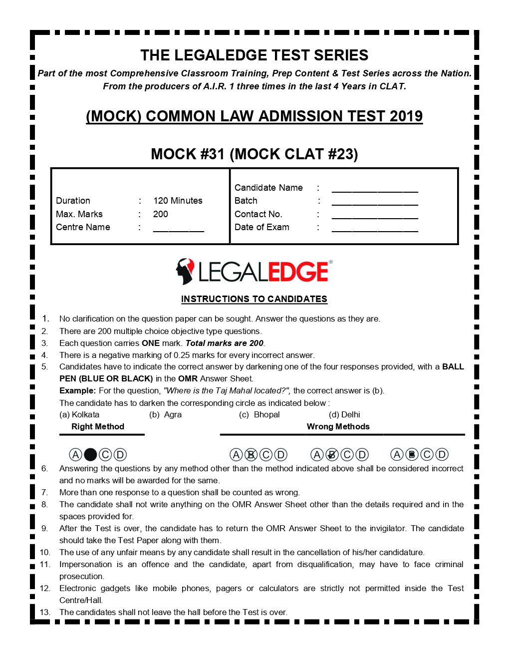 CLAT 2019 Offline Mocks 23 - Page 2