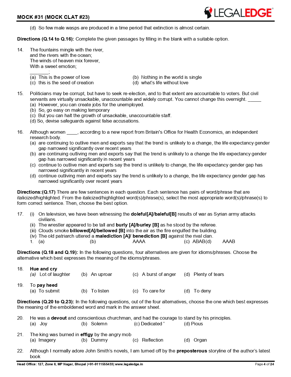 CLAT 2019 Offline Mocks 23 - Page 5