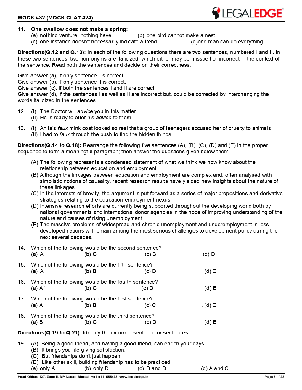 CLAT 2019 Offline Mocks 24 - Page 4