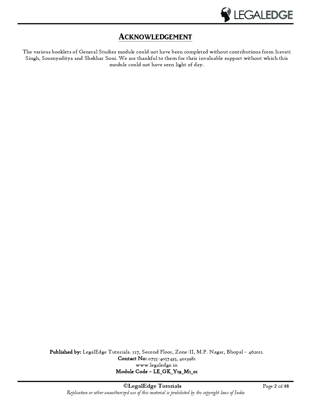 CLAT 2019 RSM General Knowledge - 1 - Page 3