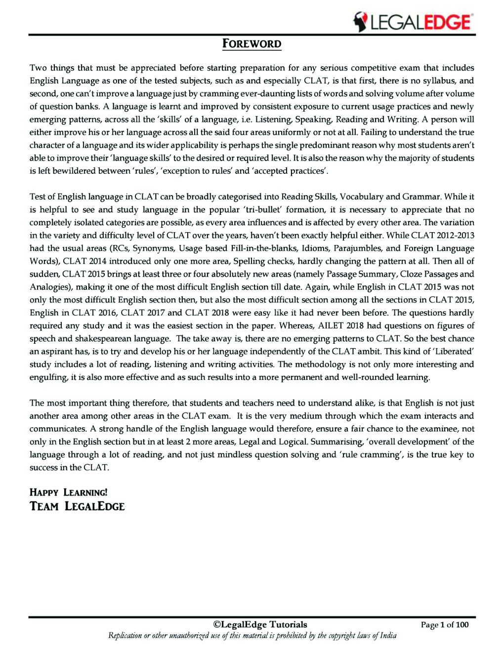 CLAT 2019 RSM English Language - 7 - Page 2