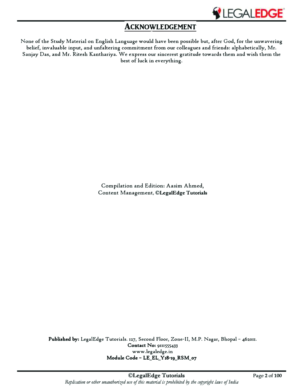 CLAT 2019 RSM English Language - 7 - Page 3