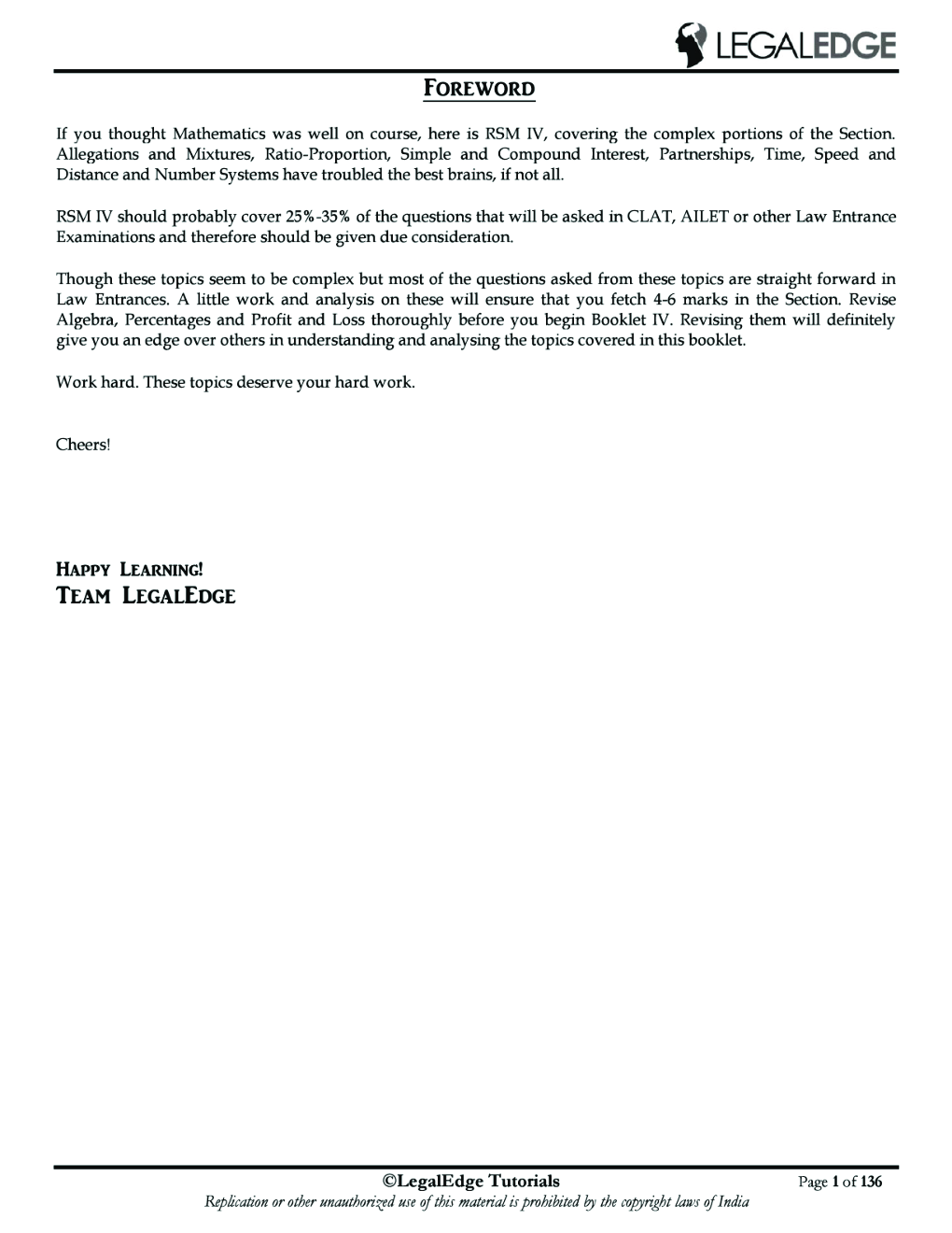 CLAT 2019 RSM Mathematics - 1 - Page 2