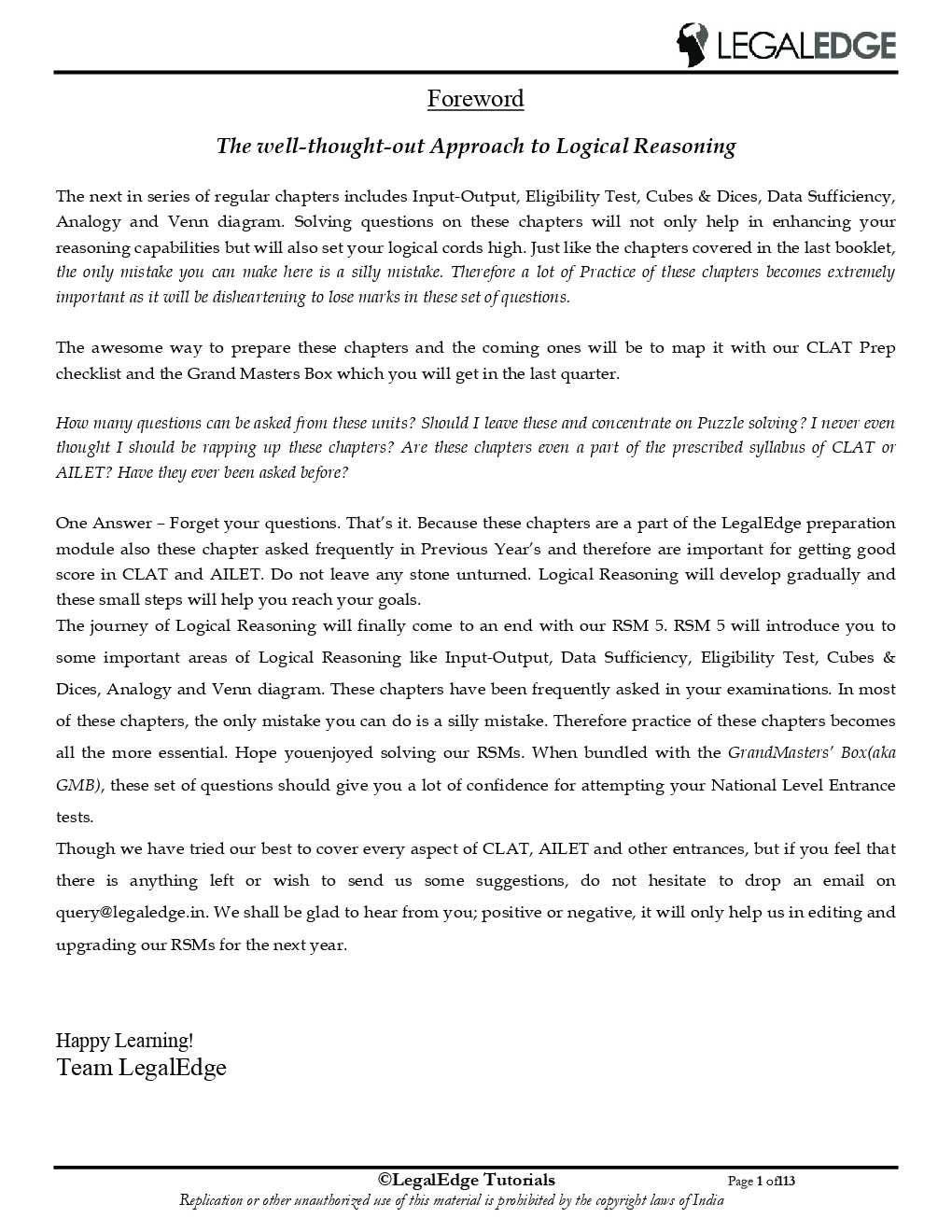 CLAT 2019 RSM Logical Reasoning - 5 - Page 2