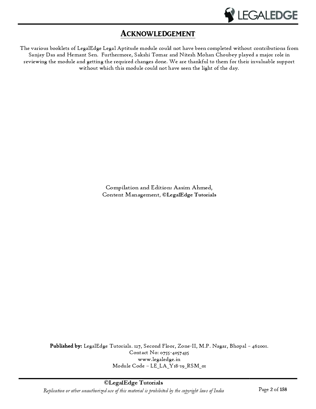 CLAT 2019 RSM Legal Aptitude - 1 - Page 3