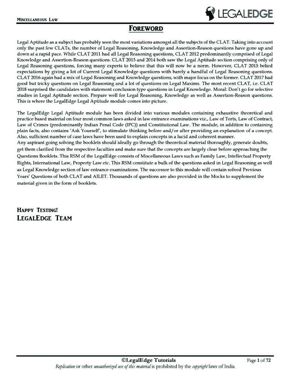 CLAT 2019 RSM Legal Aptitude - 2 - Page 2