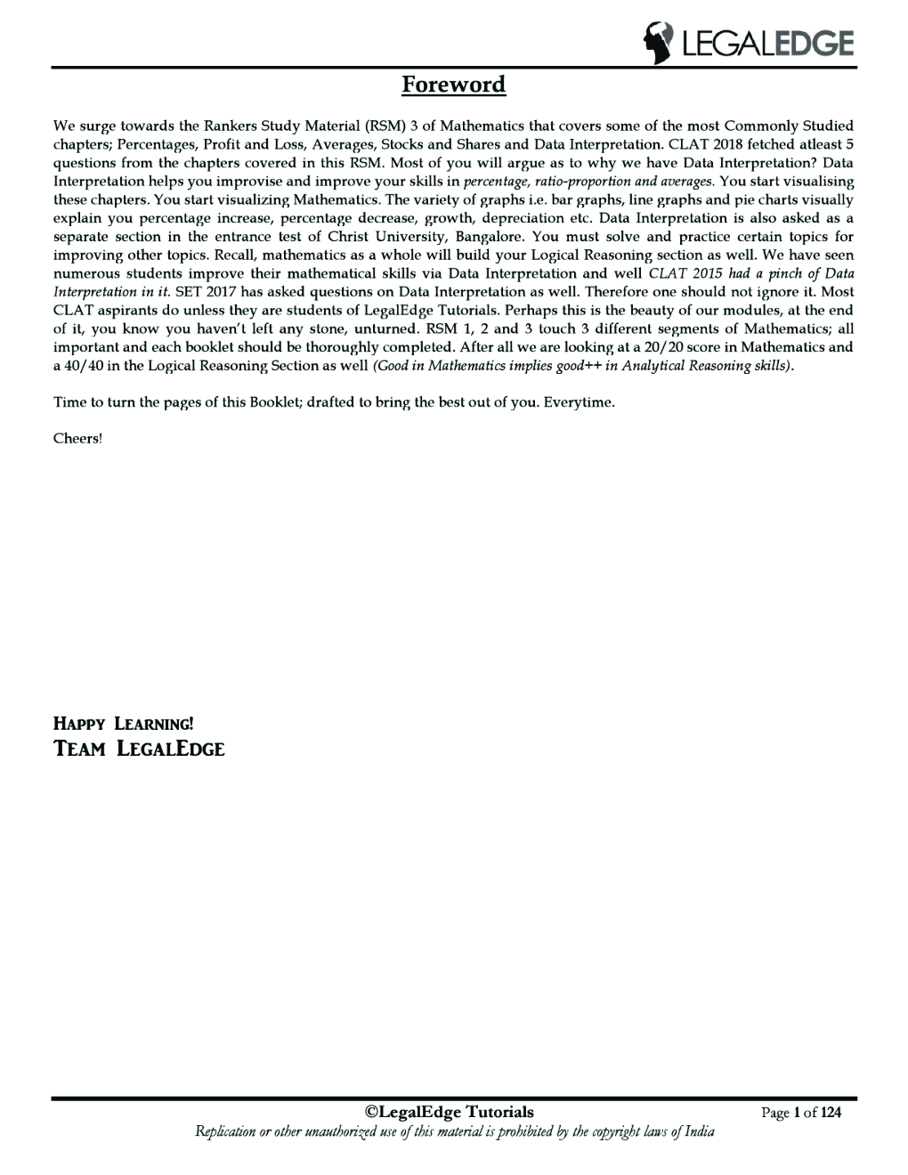 CLAT 2019 RSM Mathematics - 4 - Page 2