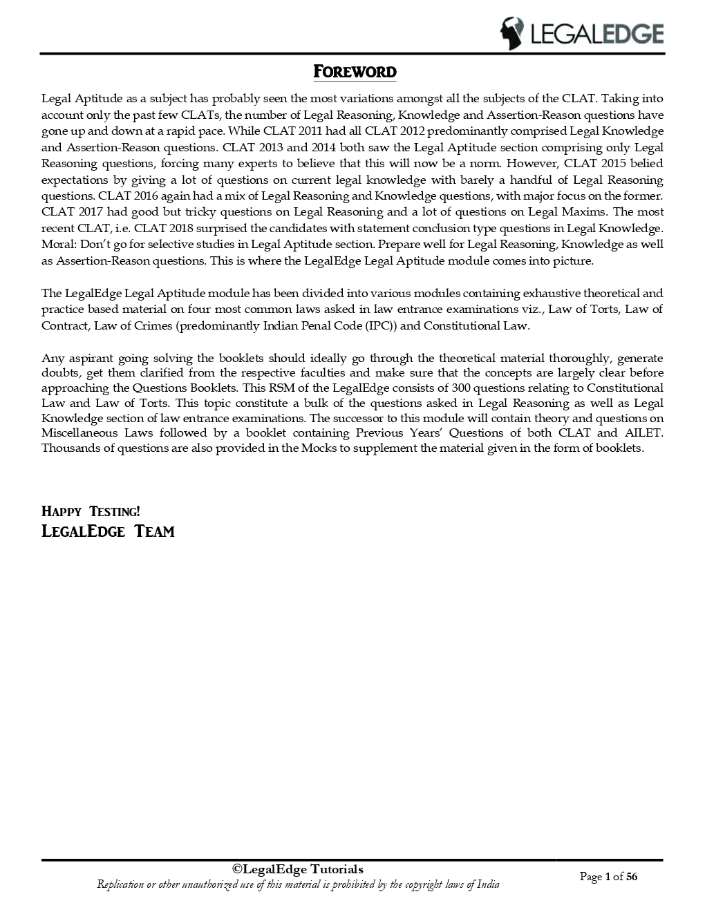 CLAT 2019 RSM Legal Aptitude - 6 - Page 2