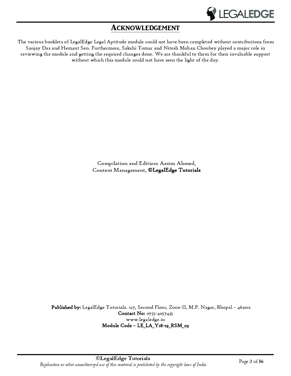 CLAT 2019 RSM Legal Aptitude - 6 - Page 3