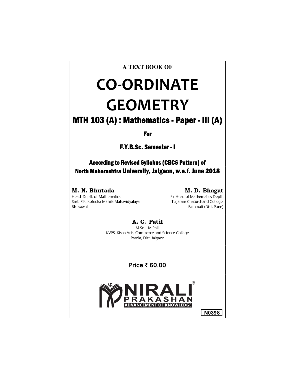 Co‐ordinate Geometry : Mathematics - Paper - III (A) - Page 2