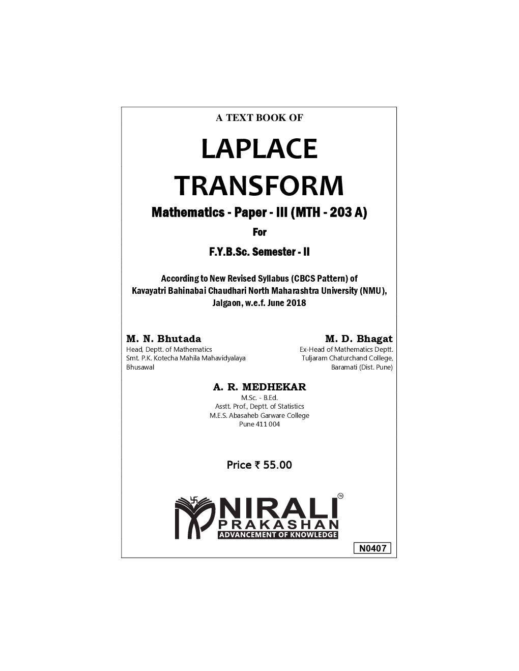 Laplace Transform Mathematics - Paper - III - Page 2