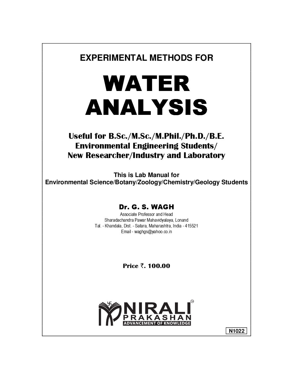 Experimental Methods For Water Analysis - Page 2
