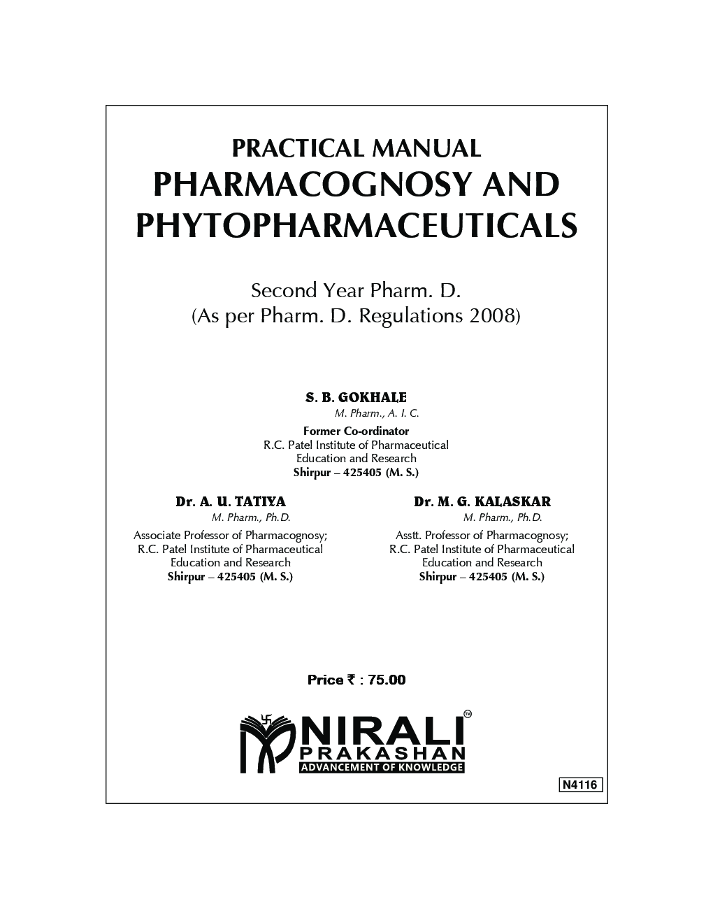 Pharmacognosy And Phytopharmaceuticals (Practical Manual) - Page 2