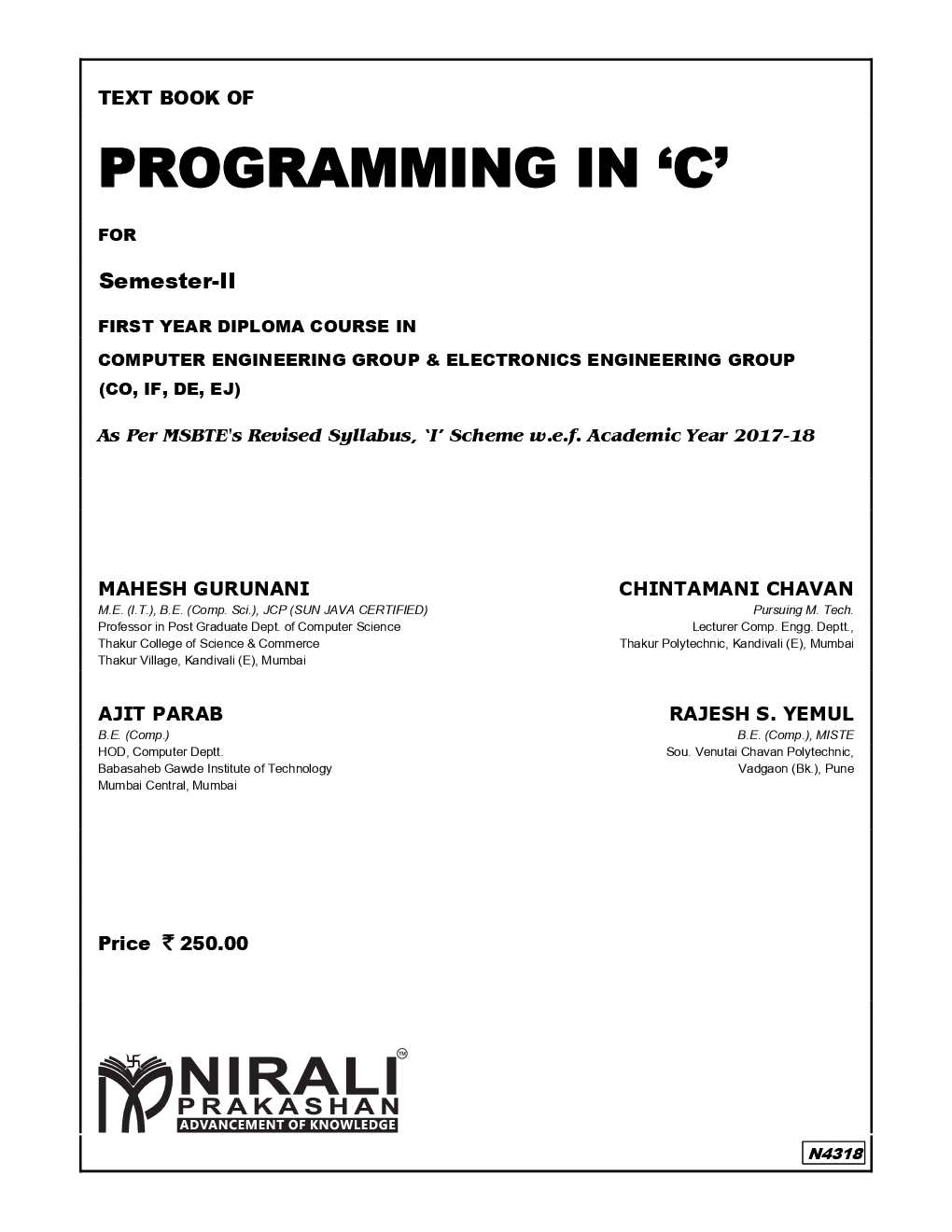 Programming In ‘C’ - Page 2