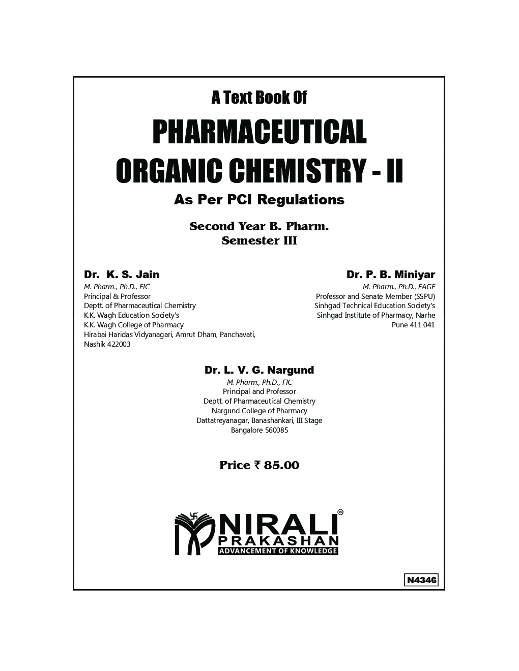 Pharmaceutical Organic Chemistry - II - Page 2