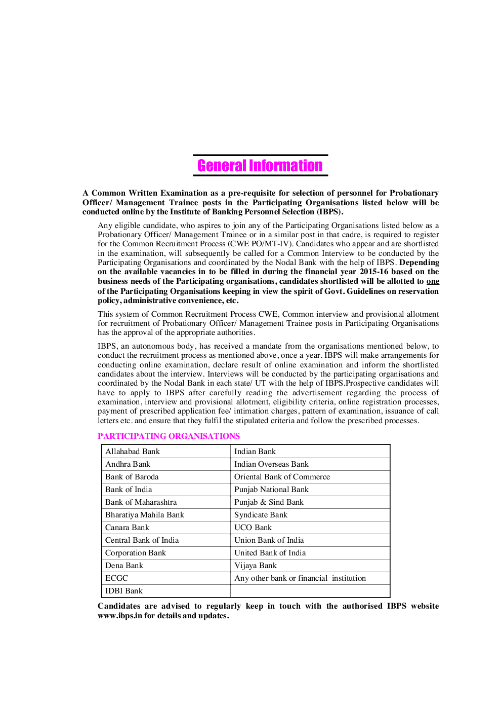 बैंक प्रोबेशनरी ऑफिसर्स / मैनेजमेंट ट्रेनीज सम्मिलित लिखित परीक्षा - Page 5