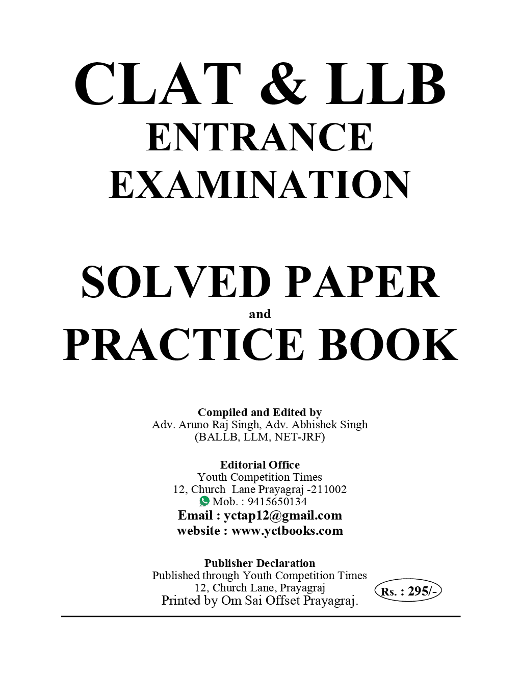 CLAT /NLU Delhi / DU LL.B. Entrance Examination Solved Paper & Practice Book - Page 2