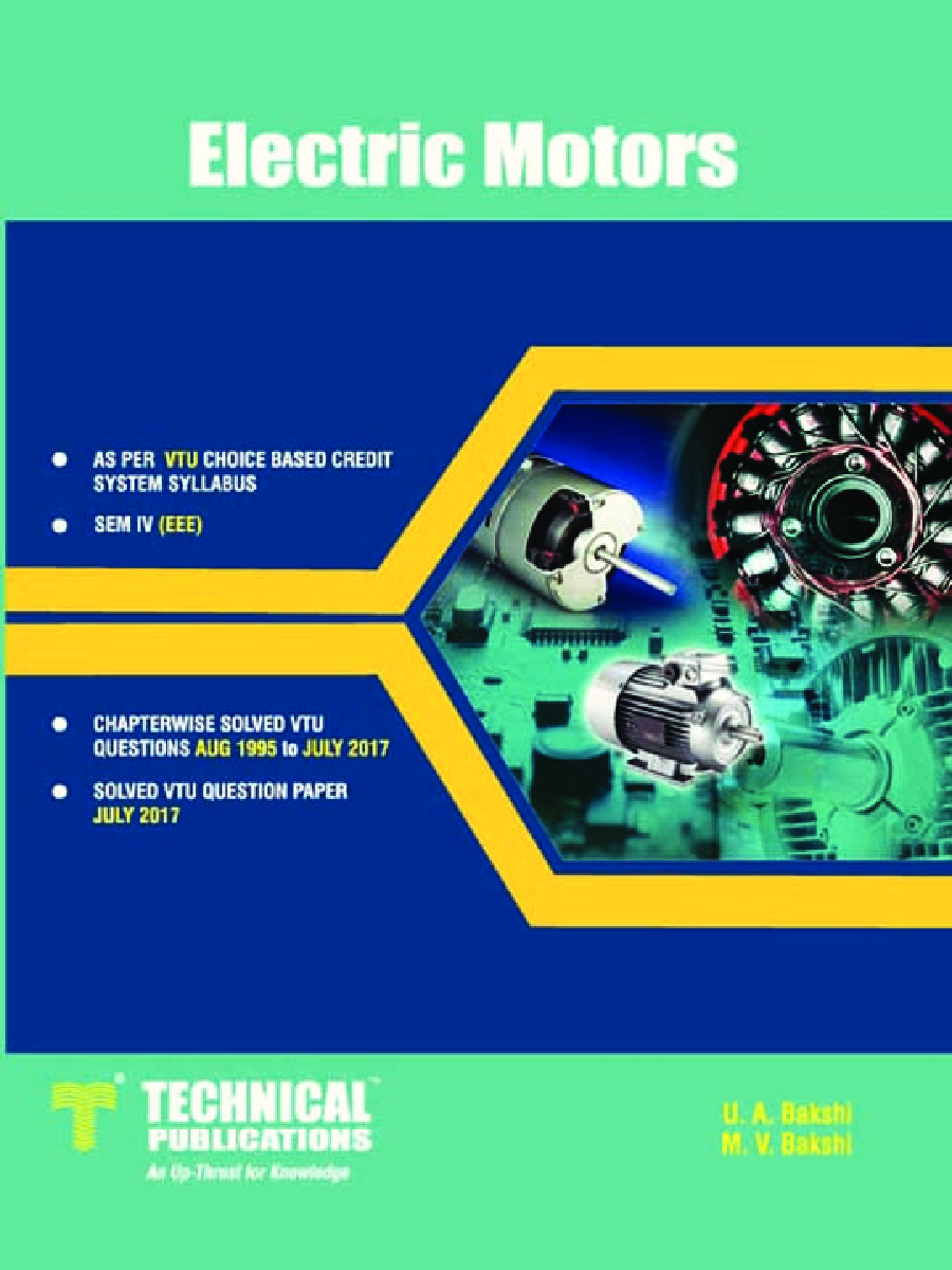Download VTU Course 17 Electric Motors PDF Online 2020 By U A Bakshi 