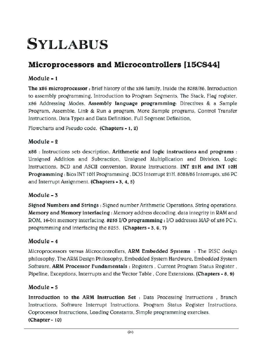 Download Microprocessors And Microcontrollers For VTU Course 17 CBCS 