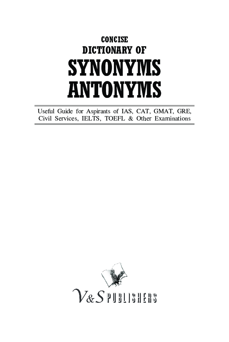 Concise Dictionary Of Synonyms Antonyms - Page 2