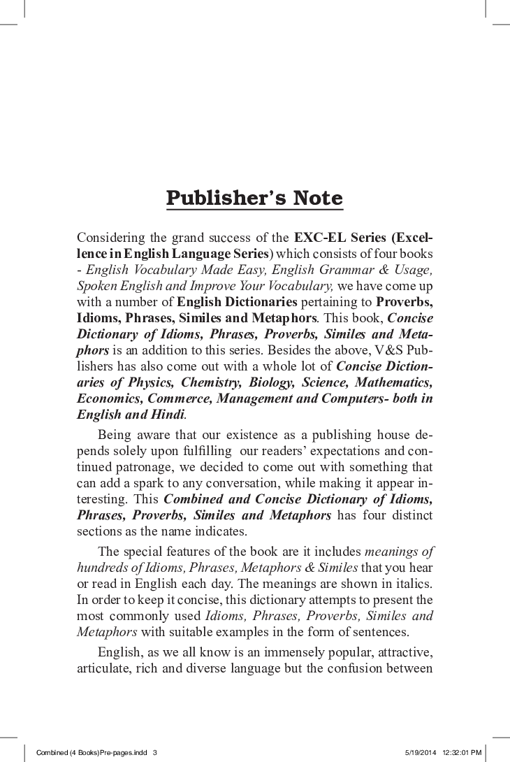 Concise Dictionary Of English Combined (Idioms, Phrases, Proverbs, Similies) - Page 4