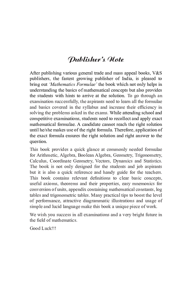 Mathematics Formulae For Competitive Examinations - Page 4