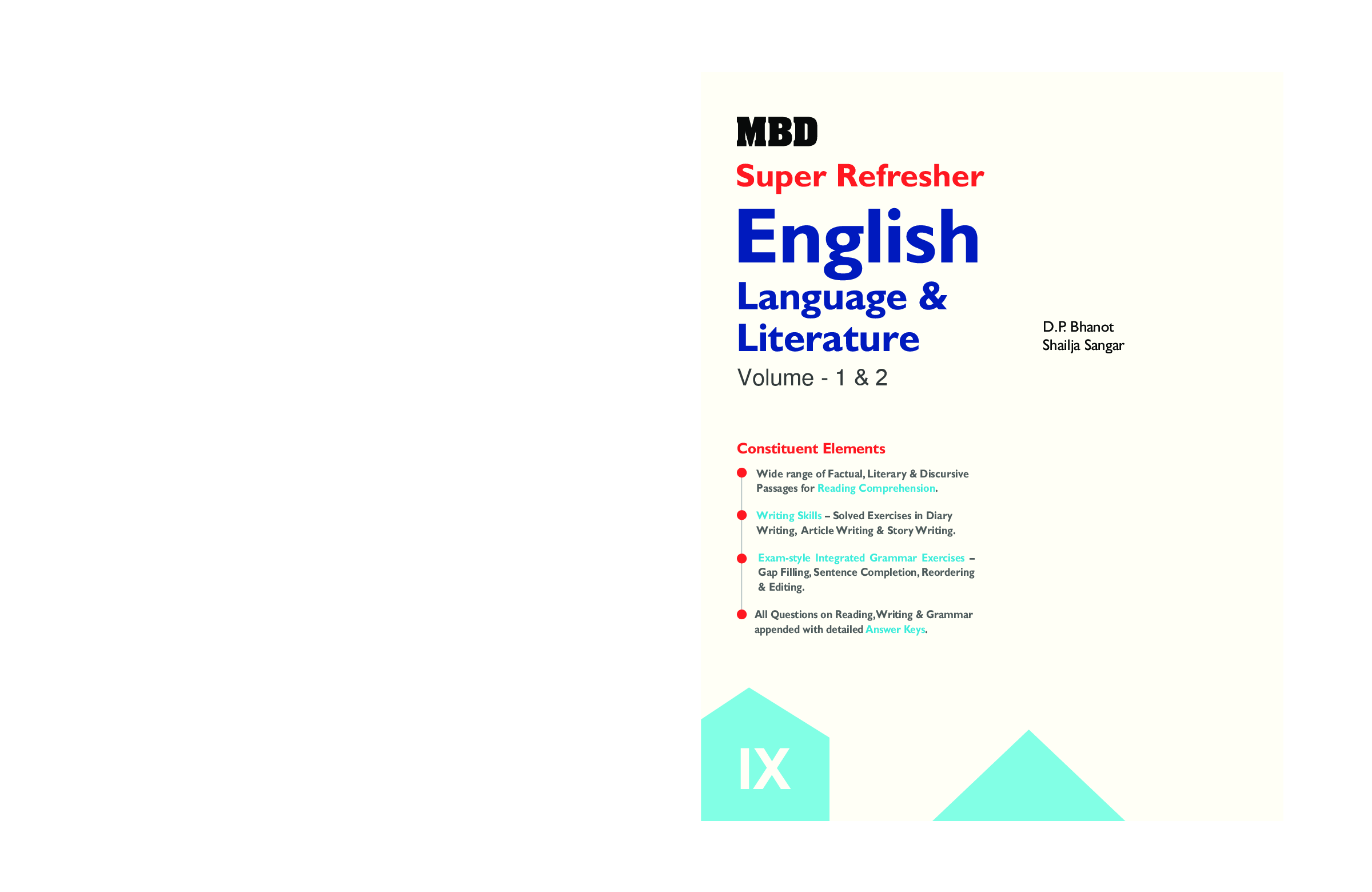 MBD Super Refresher English Language & Literature Volume - I & II Class - IX For 2020 Exam - Page 1