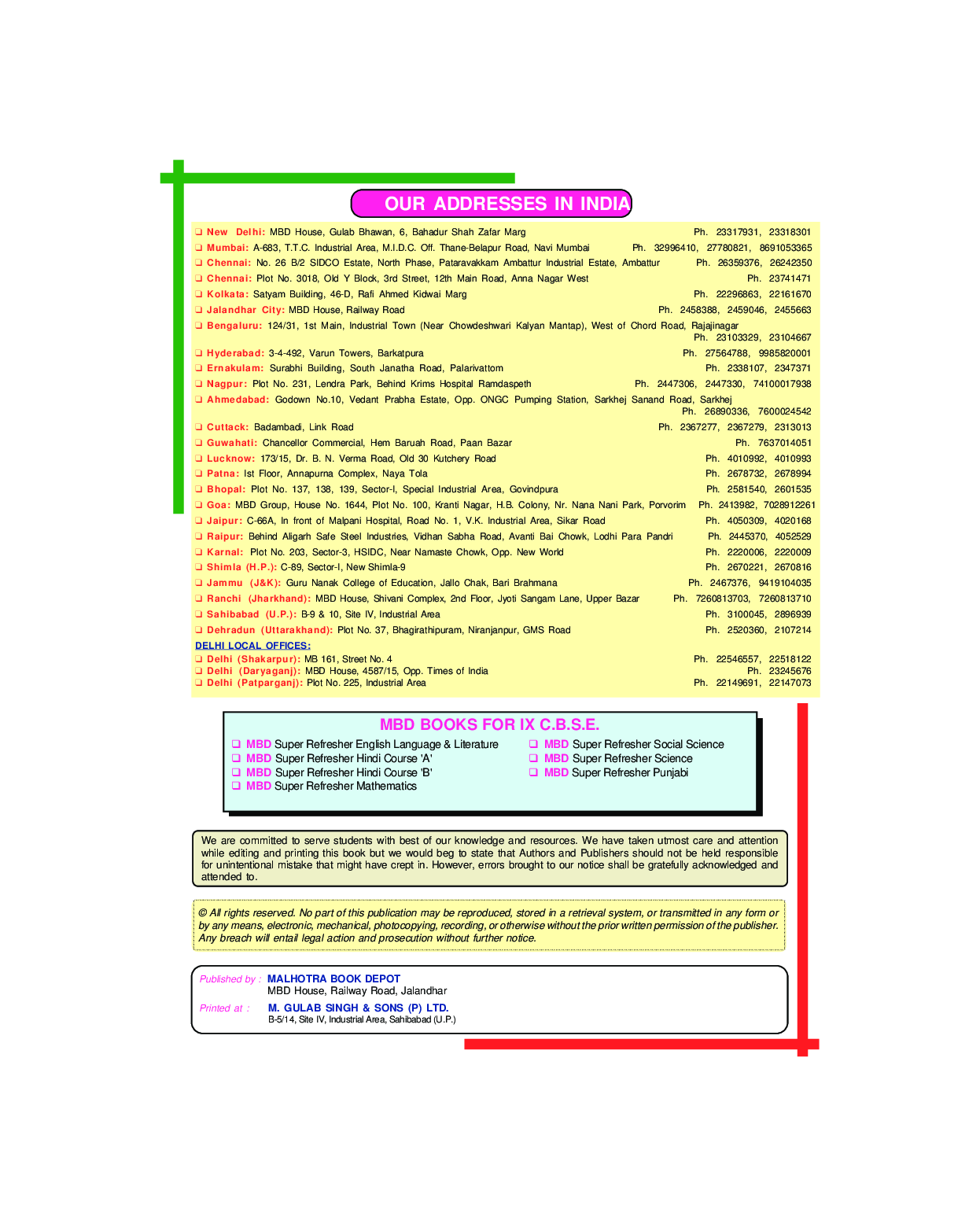 MBD Super Refresher English Language & Literature Volume - I & II Class - IX For 2020 Exam - Page 3