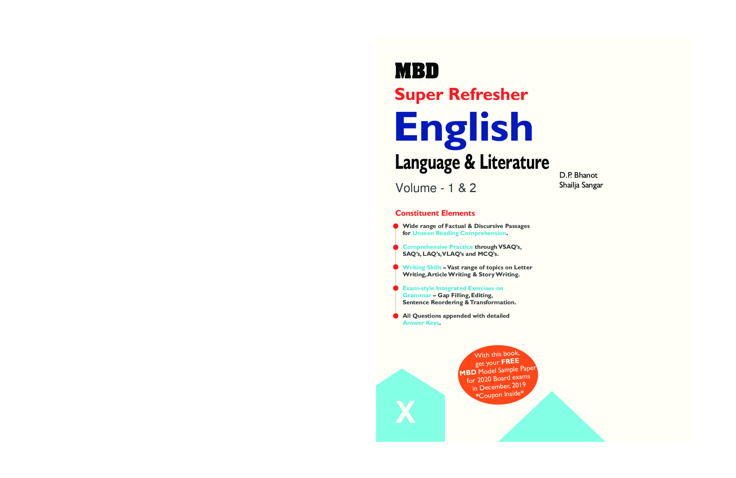 MBD Super Refresher English Language & Literature Volume - I & II Class - X For 2020 Exam - Page 1