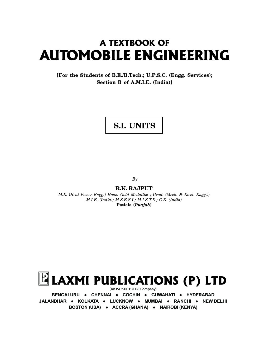 A Textbook Of Automobile Engineering (New Edition) - Page 5