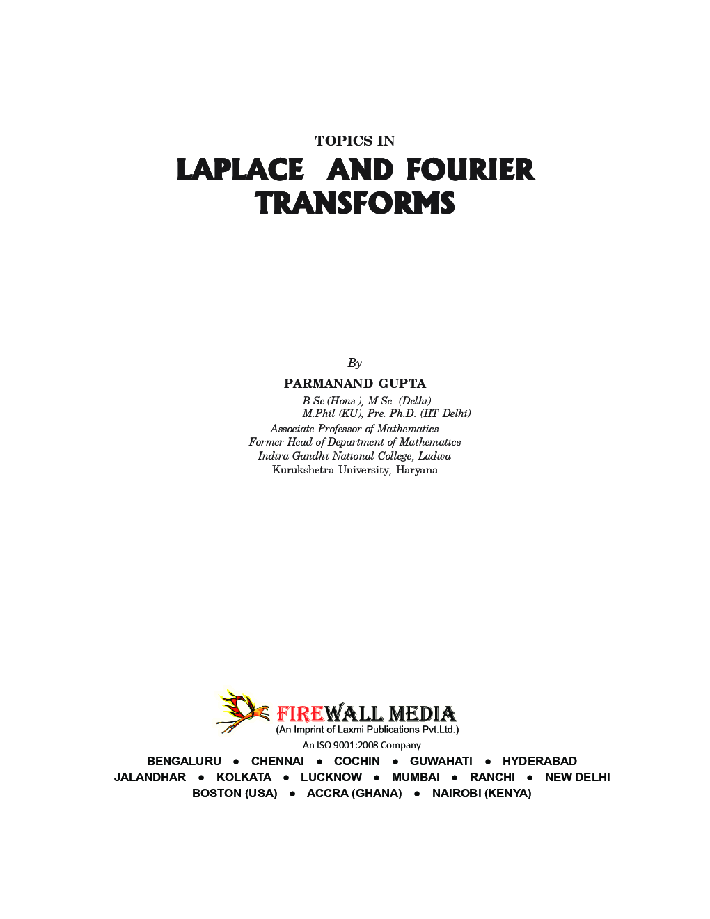 Topics In Laplace And Fourier Transforms - Page 5