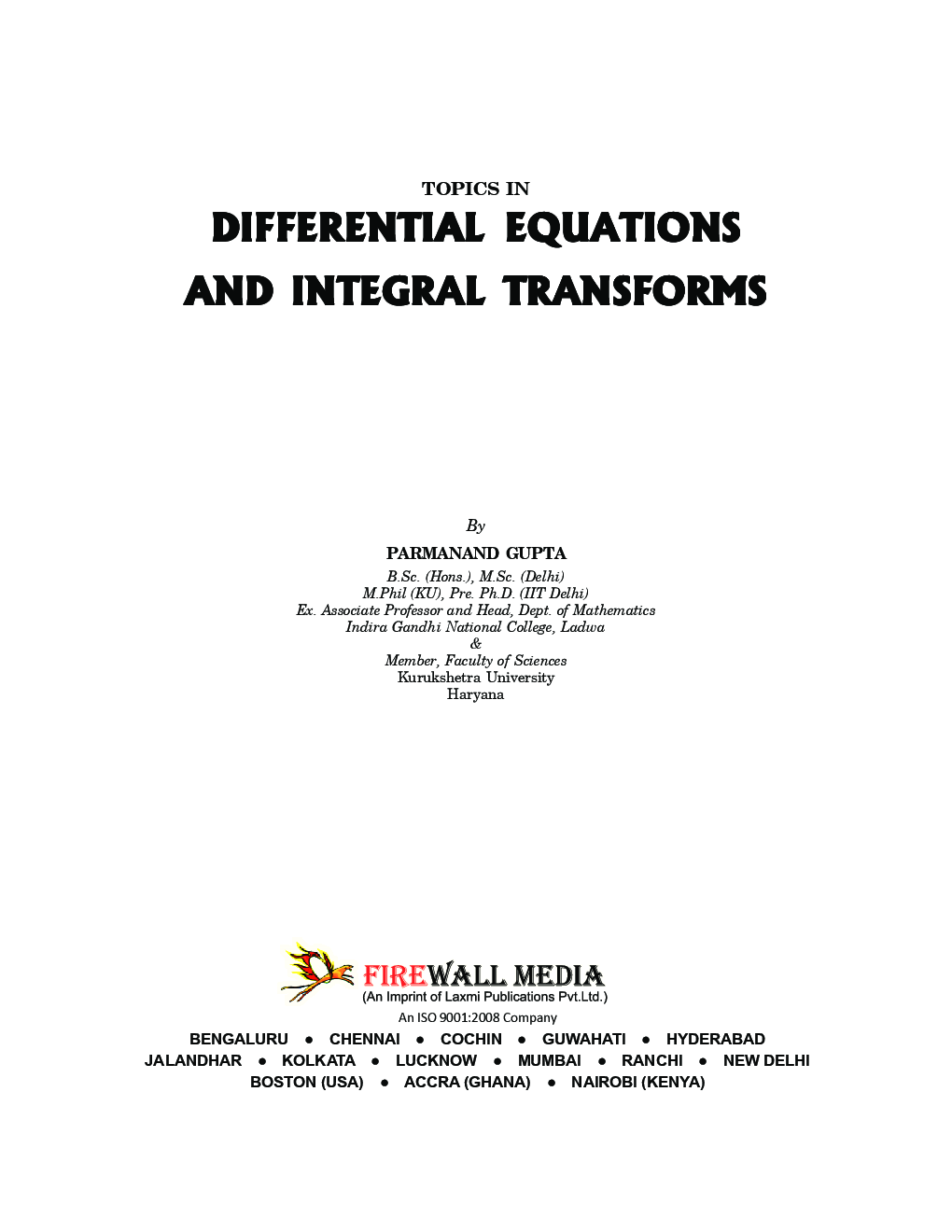 Topics In Differential Equations And Integral Transforms - Page 5